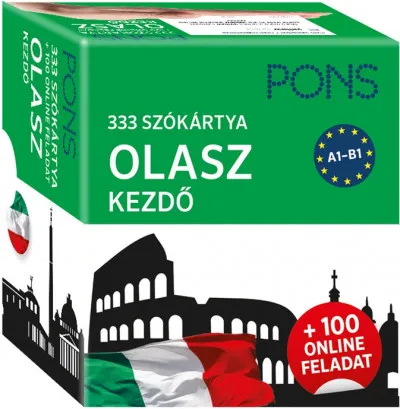 PONS 333 szókártya Olasz kezdő + 100 online feladat - Kezdő és újrakezdő nyelvtanulóknak Árcsökkenés
