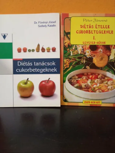 Azonnali szállítás Két mű a cukorbetegek diétája témában: Diétás tanácsok cukorbetegeknek, Diétás ételek cukorbetegeknek I. - Levesek-húsok